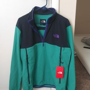North face teal 1/4 zip